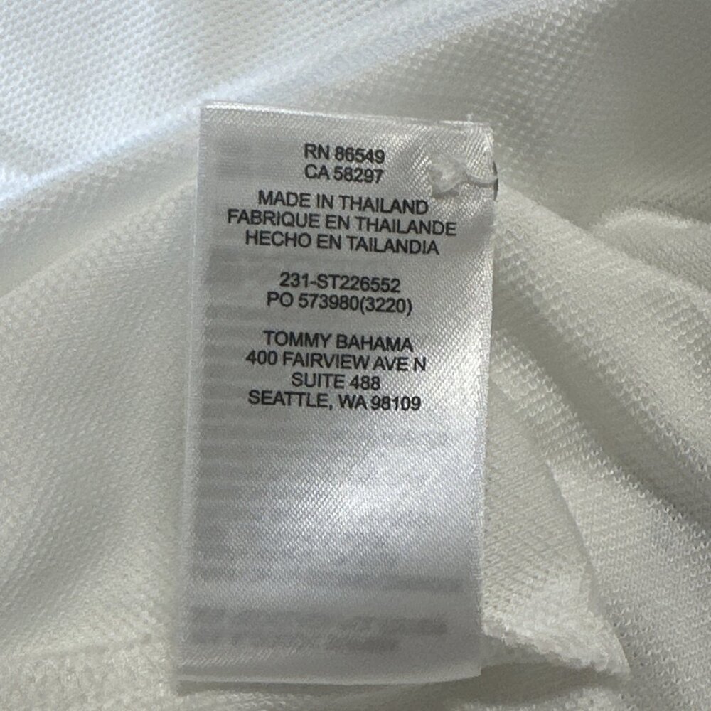 Tommy Bahama Men's Small Fiesta Fronds Five O'Clock IslandZone Polo Shirt White - Picture 7 of 7